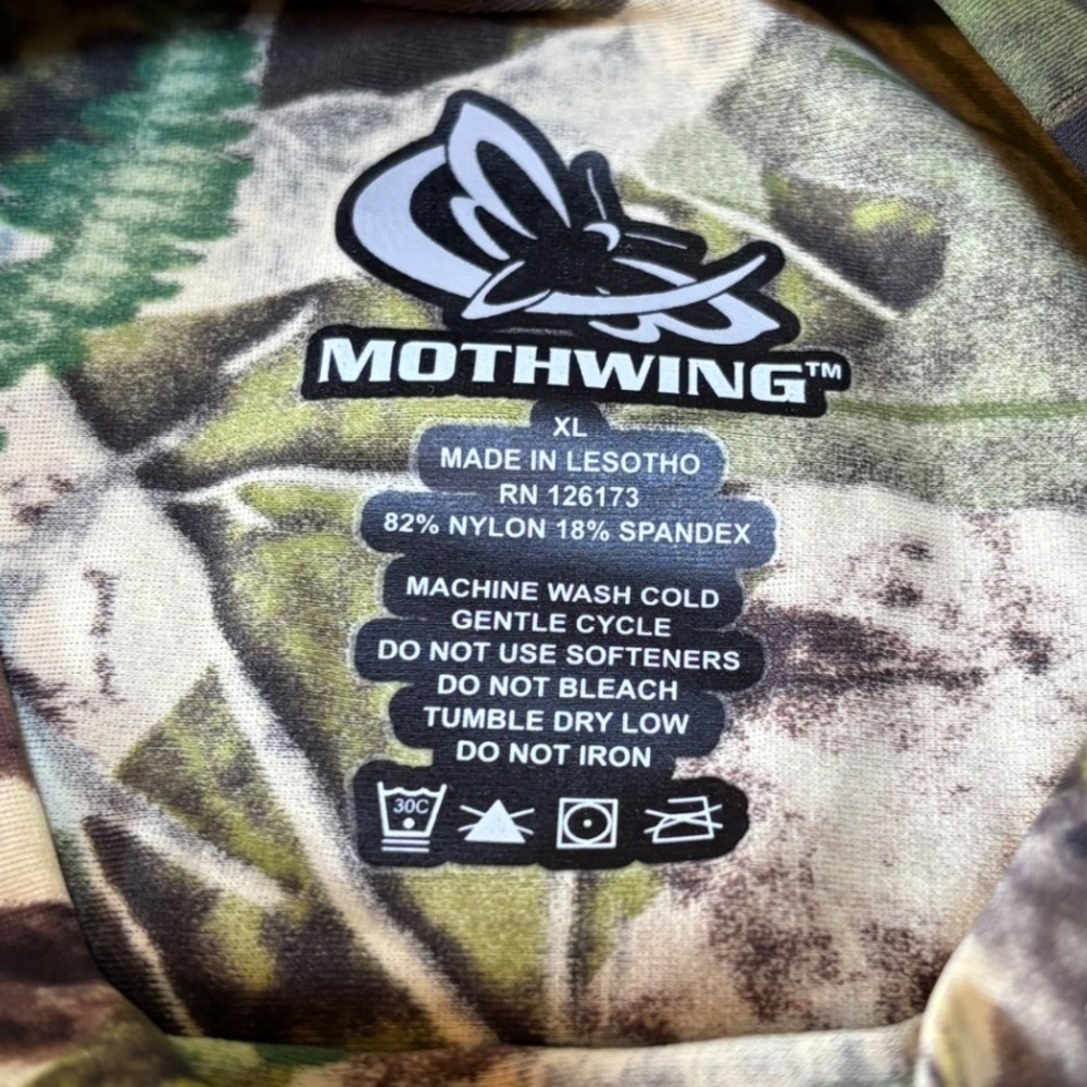 Mothwing Mens Green Brown Camo Long Sleeve Mock Neck Thermal Hunting Gear XL - Picture 7 of 8